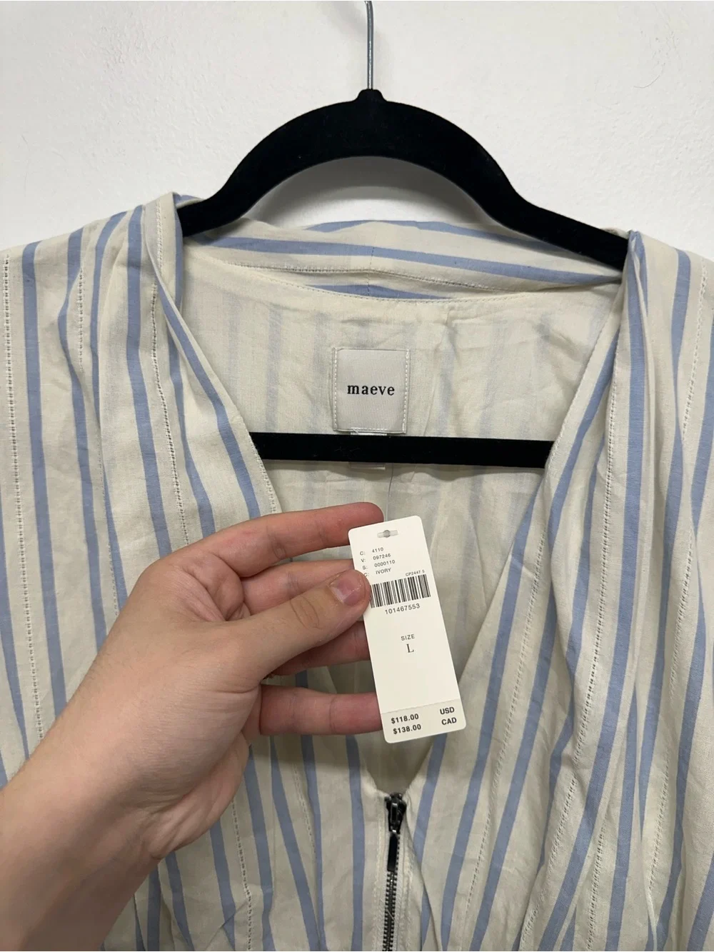 Anthropologie Tommie Long-Sleeve Smocked Front-Zip Blouse